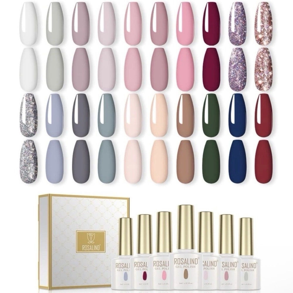 ROSALIND 20 Bottles Gel Nail Polish Set-Various Colors As Shown NEW Sealed Box
